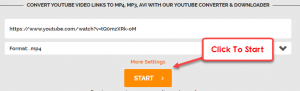 click start to download your youtube video